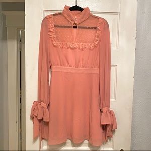 Nasty Gal Pink Long Sleeve Dress